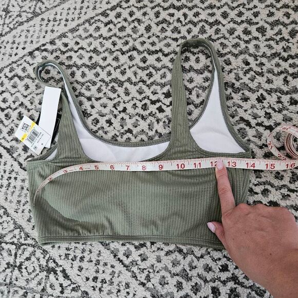 3/$15 Salt + Cove Ribbed Bikini Top in Olive Green Size Medium - Picture 6 of 6